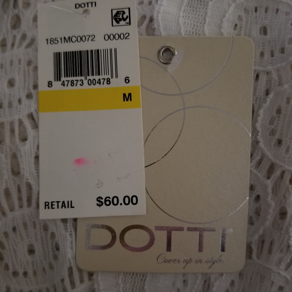 Dotti White Lace Swim Cover Up Dress Boho Beach Sheer NWT - Picture 9 of 12
